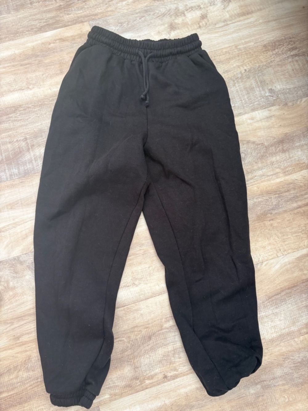 Zara Classic Black Elastic-Waist Jogger Sweatpants